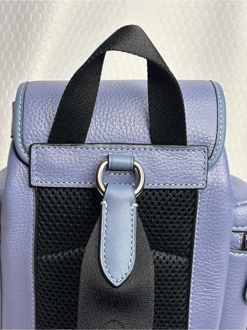 Coach Lavender Blue Leather Mini Backpack with Crystal Key Charm NWT - Picture 10 of 15